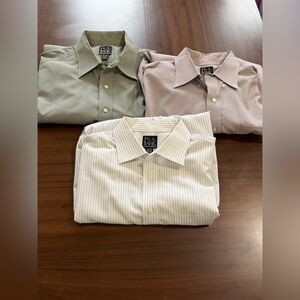 bundle of 3 Jos. A. Bank Traveler's Collection dress shirt size 16.5-33 cotton